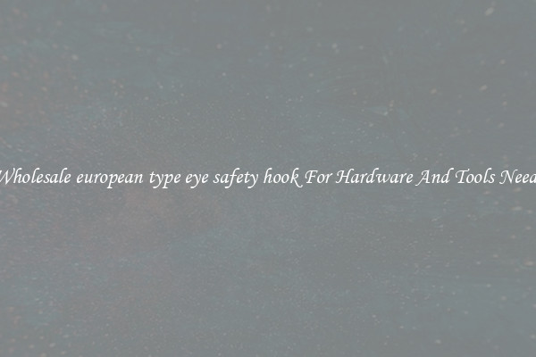 Wholesale european type eye safety hook For Hardware And Tools Needs