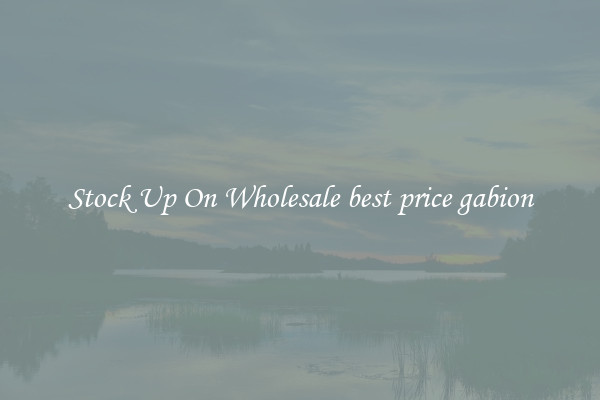 Stock Up On Wholesale best price gabion