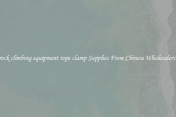 Buy rock climbing equipment rope clamp Supplies From Chinese Wholesalers Now