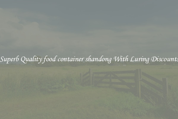 Superb Quality food container shandong With Luring Discounts