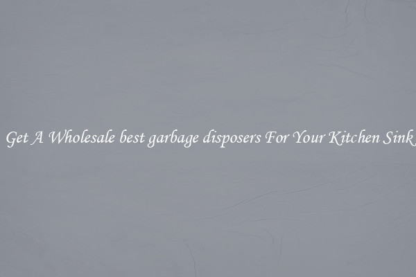 Get A Wholesale best garbage disposers For Your Kitchen Sink