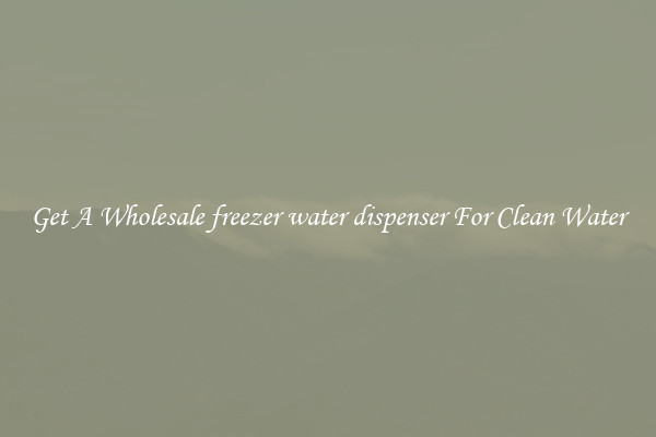 Get A Wholesale freezer water dispenser For Clean Water