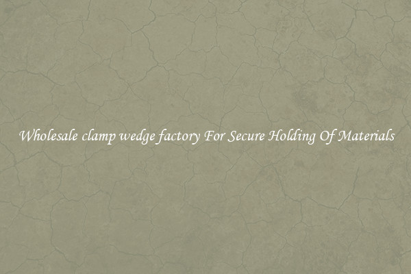 Wholesale clamp wedge factory For Secure Holding Of Materials