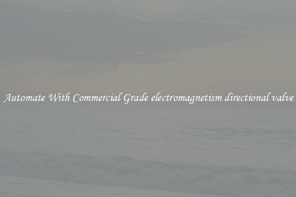 Automate With Commercial Grade electromagnetism directional valve