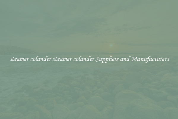 steamer colander steamer colander Suppliers and Manufacturers
