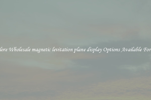 Explore Wholesale magnetic levitation plane display Options Available For You